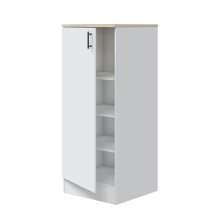Hochschrank >KIRA< in Weiß glänzend/Mattweiß - 60x148x60 (BxHxT)