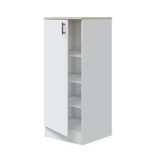 Hochschrank >KIRA< in Weiß glänzend/Mattweiß - 60x148x60 (BxHxT)