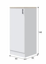 Küchenblock >KIRA< (Küchenmodule für Küchenblock KIRA-Set #1 (Elektrogeräte oder Spülbecken nicht inbegriffen)) in Weiß glänzend/Matttweiß