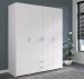 Kleiderschrank >Daily 1< 2 Schubladen, 4 Türen, in Weiss - 160x185x51cm (BxHxT)