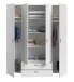 Kleiderschrank >Daily 1< 2 Schubladen, 4 Türen, in Weiss - 160x185x51cm (BxHxT)
