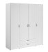 Kleiderschrank >Daily 1< 2 Schubladen, 4 Türen, in Weiss - 160x185x51cm (BxHxT)