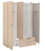 Drehtürenschrank >Daily 11< 4 Türen, 2 Schubladen, in Eiche Dekor - 160x185x51cm (BxHxT)