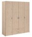 Drehtürenschrank >Daily 11< 4 Türen, 2 Schubladen, in Eiche Dekor - 160x185x51cm (BxHxT)