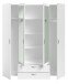 Drehtürenschrank >Daily 3< 4 Türen, 2x Spiegel, 2 Schübe, in Weiss - 160x185x51cm (BxHxT)