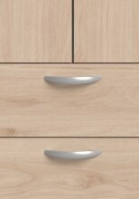 Drehtürenschrank >Daily 12< 3 Türen, 2 Schubladen, in Eiche Dekor - 120x185x51cm (BxHxT)
