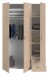 Drehtürenschrank >Daily 12< 3 Türen, 2 Schubladen, in Eiche Dekor - 120x185x51cm (BxHxT)