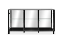 Sideboard >Albi< Vitrinen-Sideboard in Schwarz /...