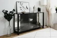 Sideboard >Albi< Vitrinen-Sideboard in Schwarz /...