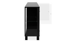 Sideboard >Albi< Vitrinen-Sideboard in Schwarz / Glas / Spiegel - 160x85x37,5cm (BxHxT)