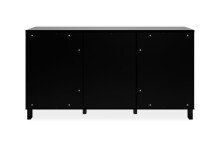 Sideboard >Albi< Vitrinen-Sideboard in Schwarz / Glas / Spiegel - 160x85x37,5cm (BxHxT)