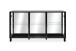 Sideboard >Albi< Vitrinen-Sideboard in Schwarz / Glas / Spiegel - 160x85x37,5cm (BxHxT)
