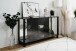 Sideboard >Albi< Vitrinen-Sideboard in Schwarz / Glas / Spiegel - 160x85x37,5cm (BxHxT)