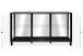 Sideboard >Albi< Vitrinen-Sideboard in Schwarz / Glas / Spiegel - 160x85x37,5cm (BxHxT)