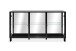 Sideboard >Albi< Vitrinen-Sideboard in Schwarz / Glas / Spiegel - 160x85x37,5cm (BxHxT)