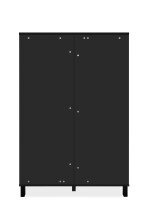 Vitrine >Albi< in Schwarz / Glas / Spiegel - 100x150x33cm (BxHxT)