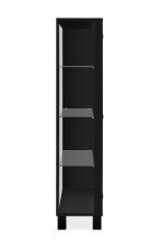Vitrine >Albi< in Schwarz / Glas / Spiegel - 100x150x33cm (BxHxT)