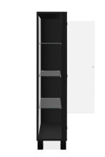 Vitrine >Albi< in Schwarz / Glas / Spiegel - 100x150x33cm (BxHxT)
