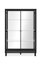 Vitrine >Albi< in Schwarz / Glas / Spiegel -...