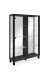 Vitrine >Albi< in Schwarz / Glas / Spiegel - 100x150x33cm (BxHxT)