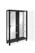 Vitrine >Albi< in Schwarz / Glas / Spiegel - 100x150x33cm (BxHxT)