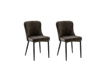 Esszimmerstuhl >ABOSHI< (4er Set) Taschenfederkern, Bezug Anthrazit - 46x85x58 (BxHxT)
