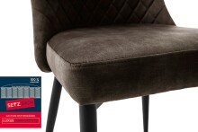 Esszimmerstuhl >ABOSHI< (4er Set) Taschenfederkern, Bezug Anthrazit - 46x85x58 (BxHxT)