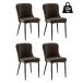 Esszimmerstuhl >ABOSHI< (4er Set) Taschenfederkern, Bezug Anthrazit - 46x85x58 (BxHxT)
