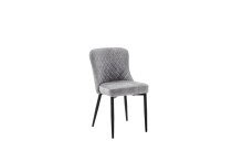 Esszimmerstuhl >ABOSHI< (4er Set) Taschenfederkern, Bezug Grau - 46x85x58 (BxHxT)