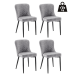 Esszimmerstuhl >ABOSHI< (4er Set) Taschenfederkern, Bezug Grau - 46x85x58 (BxHxT)