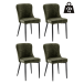 Esszimmerstuhl >ABOSHI< (4er Set) Taschenfederkern, Bezug Olive- 46x85x58 (BxHxT)