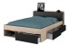 Stauraumbett >Most 8< in Schwarz / Jackson Eiche - 220x170x79cm (LxBxH)