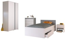 Jugendzimmer-Set >Pirouette 22< (4-teilig) in - Weiss / Rosa / Grau