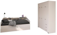 Jugendzimmer-Set >Sleep 43< (3-teilig) Bett, Schraung, Schubkasten, in Weiss