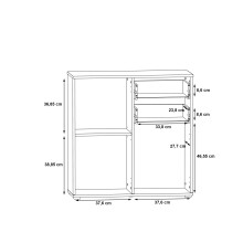Kommode >IKOLI< 2 Türen, 2 Schübe, Sonoma Eiche Dekor / Weiss - 79,9x81,7x31,4cm BxHxT