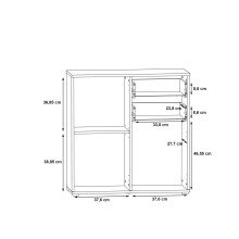 Kommode >IKOLI< 2 Türen, 2 Schübe, Sonoma Eiche Dekor / Weiss - 79,9x81,7x31,4cm BxHxT