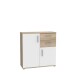 Kommode >IKOLI< 2 Türen, 2 Schübe, Sonoma Eiche Dekor / Weiss - 79,9x81,7x31,4cm BxHxT