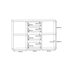 Sideboard >IKOLI< 2 Türen, 4 Schübe, Sonoma Eiche / Weiss - 119,6x81,7x31,4cm (BxHxT)
