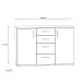 Sideboard >IKOLI< 2 Türen, 4 Schübe, Sonoma Eiche / Weiss - 119,6x81,7x31,4cm (BxHxT)