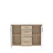 Sideboard >IKOLI< 2 Türen, 4 Schübe, Sonoma Eiche / Weiss - 119,6x81,7x31,4cm (BxHxT)
