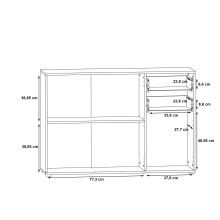 Sideboard >IKOLI< 3 Türen, 2 Schübe, Sonoma Eiche / Weiss - 119,6x81,7x31,4cm (BxHxT)