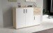 Sideboard >IKOLI< 3 Türen, 2 Schübe, Sonoma Eiche / Weiss - 119,6x81,7x31,4cm (BxHxT)