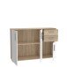 Sideboard >IKOLI< 3 Türen, 2 Schübe, Sonoma Eiche / Weiss - 119,6x81,7x31,4cm (BxHxT)