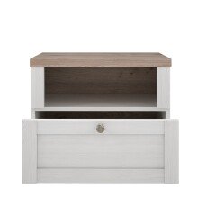 Nachtkonsole >ILOPPA< 1 Fach, 1 Schub, Schnee Eiche / Nelson Eiche - 55,4x45x34,4cm (BxHxT)