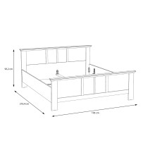 Bettgestell >ILOPPA< innen 180x200cm, Schnee Eiche / Nelson Eiche 193x95,2x210,4cm (B/H/T)