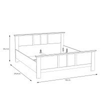 Bettgestell >ILOPPA< innen 180x200cm, Schnee Eiche / Nelson Eiche 193x95,2x210,4cm (B/H/T)
