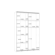 Mehrzweckschrank >OZZULA< 6 Böden, 2 Türen, Sonoma Eiche / Weiss - 120,1x190,5x41,6cm (BxHxT)
