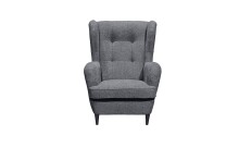 Ohrensessel >OSKAR< (Sessel und Hocker) in anthrazit - 78x102x98 (BxHxT)