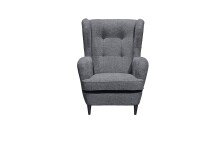Ohrensessel >OSKAR< (Sessel und Hocker) in anthrazit - 78x102x98 (BxHxT)