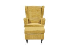 Ohrensessel >OSKAR< (Sessel und Hocker) in mustard - 78x102x98 (BxHxT)